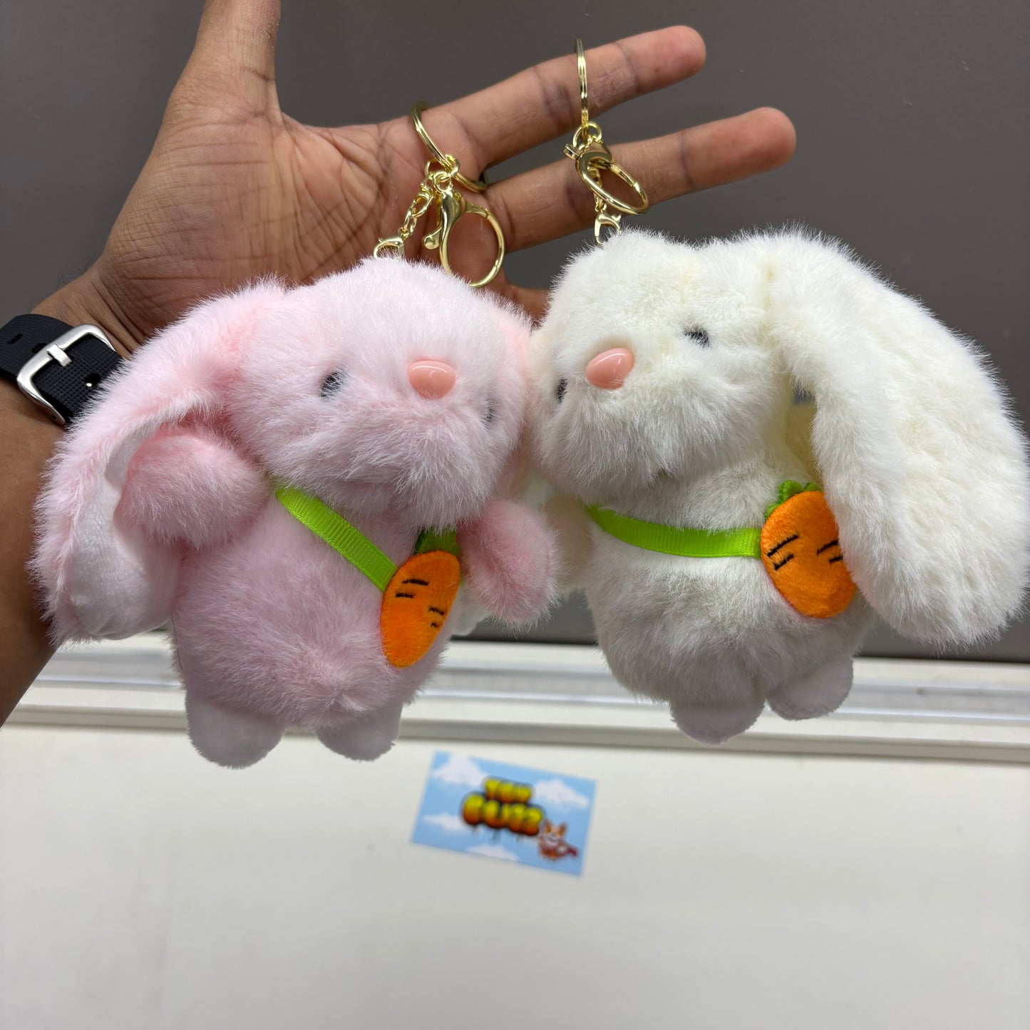 Carrot Bunny Plush Keychain