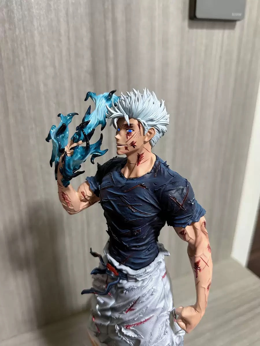 Satoru Gojo Battle-Damaged Figure with Energy Effect Base