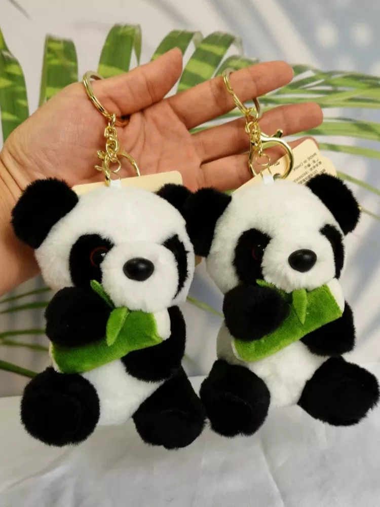 Panda plushie keychains