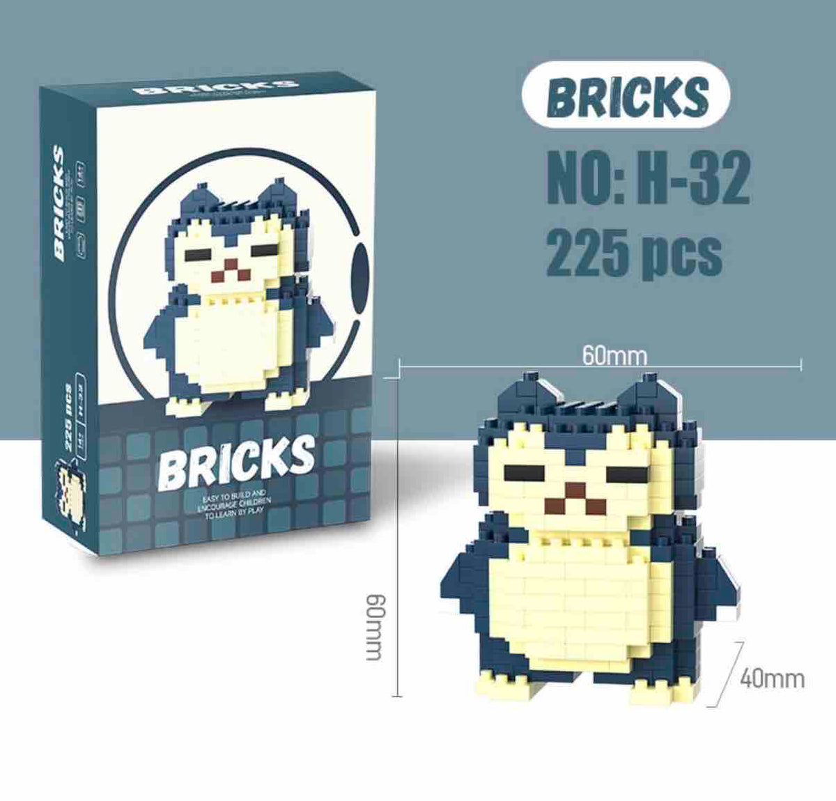 Bricks snorlax lego | 225pcs | pokemon