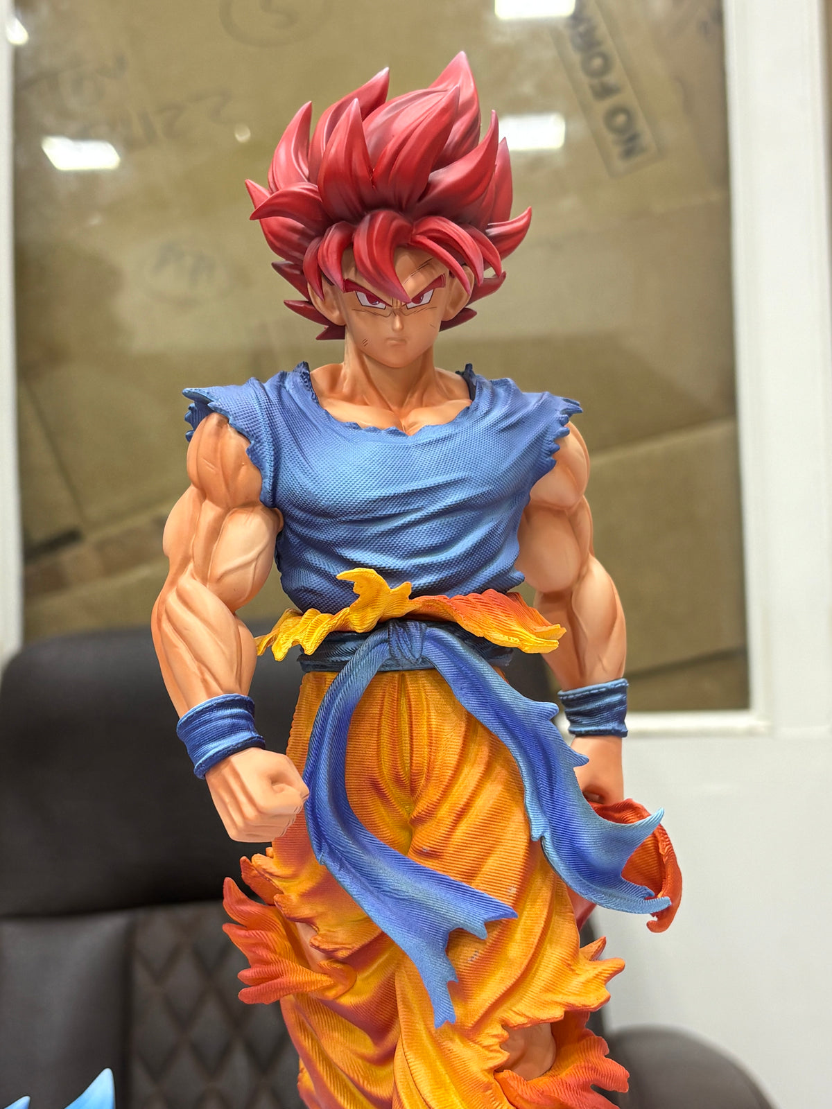 Dragon Ball Z Super Saiyan God Goku LED Light-Up Crystal Base Collectible Figure