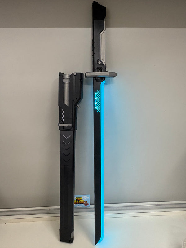 Générique Sparkblade Sword. Master Sword, Fake Katana with Smoke, Swords Toys with LED Light and Sound, for Cosplay, Halloween, and Display (Blue Orange Générique Sparkblade Sword. Master Sword, Fake Katana with Smoke, Swords Toys with LED Light and Sound, for Cosplay, Halloween, and Display (Blue Orange