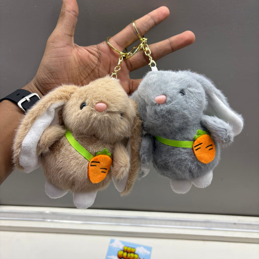 Carrot Bunny Plush Keychain
