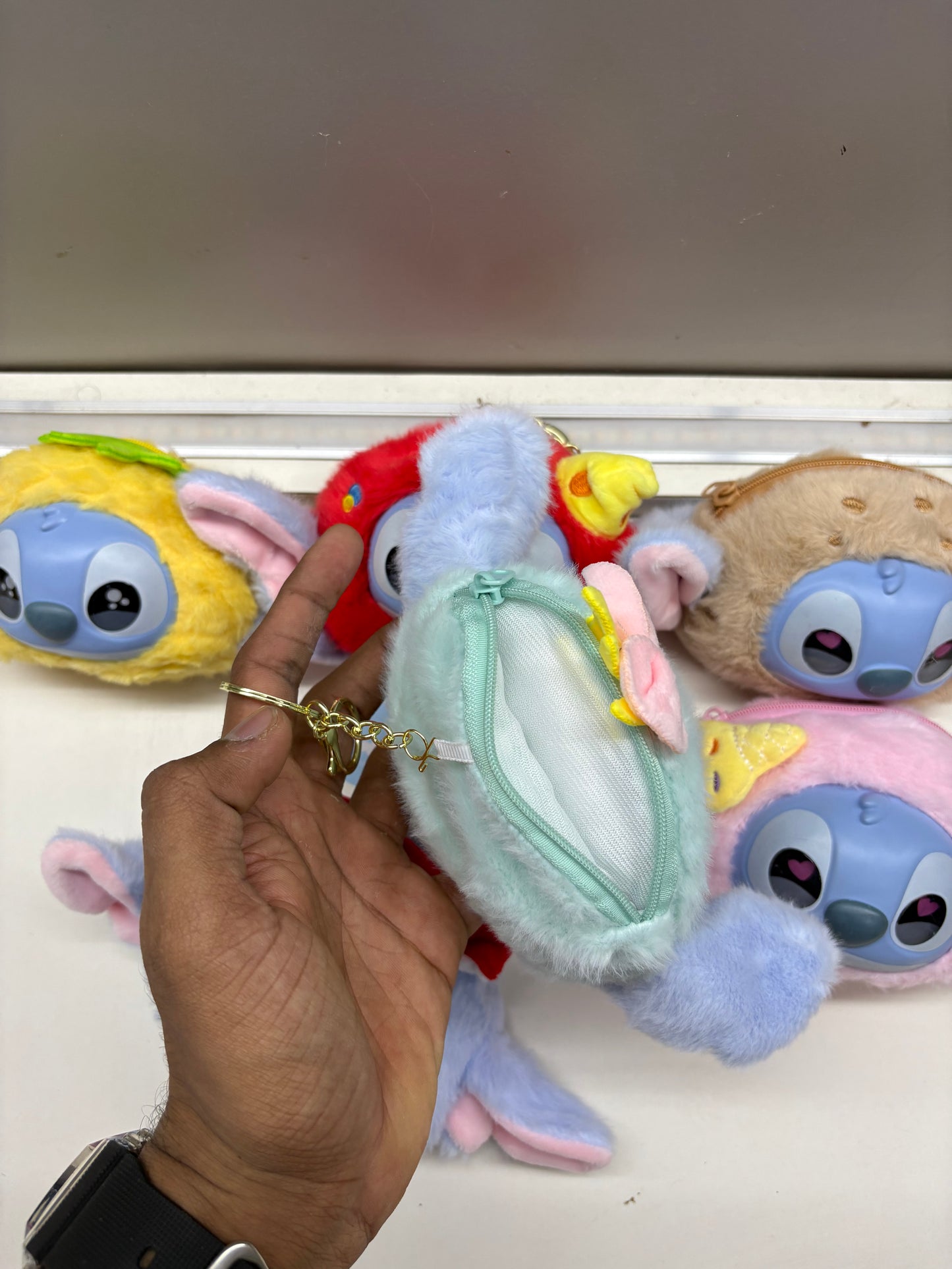 Fluffy Stitch-Themed Mini Coin Pouch