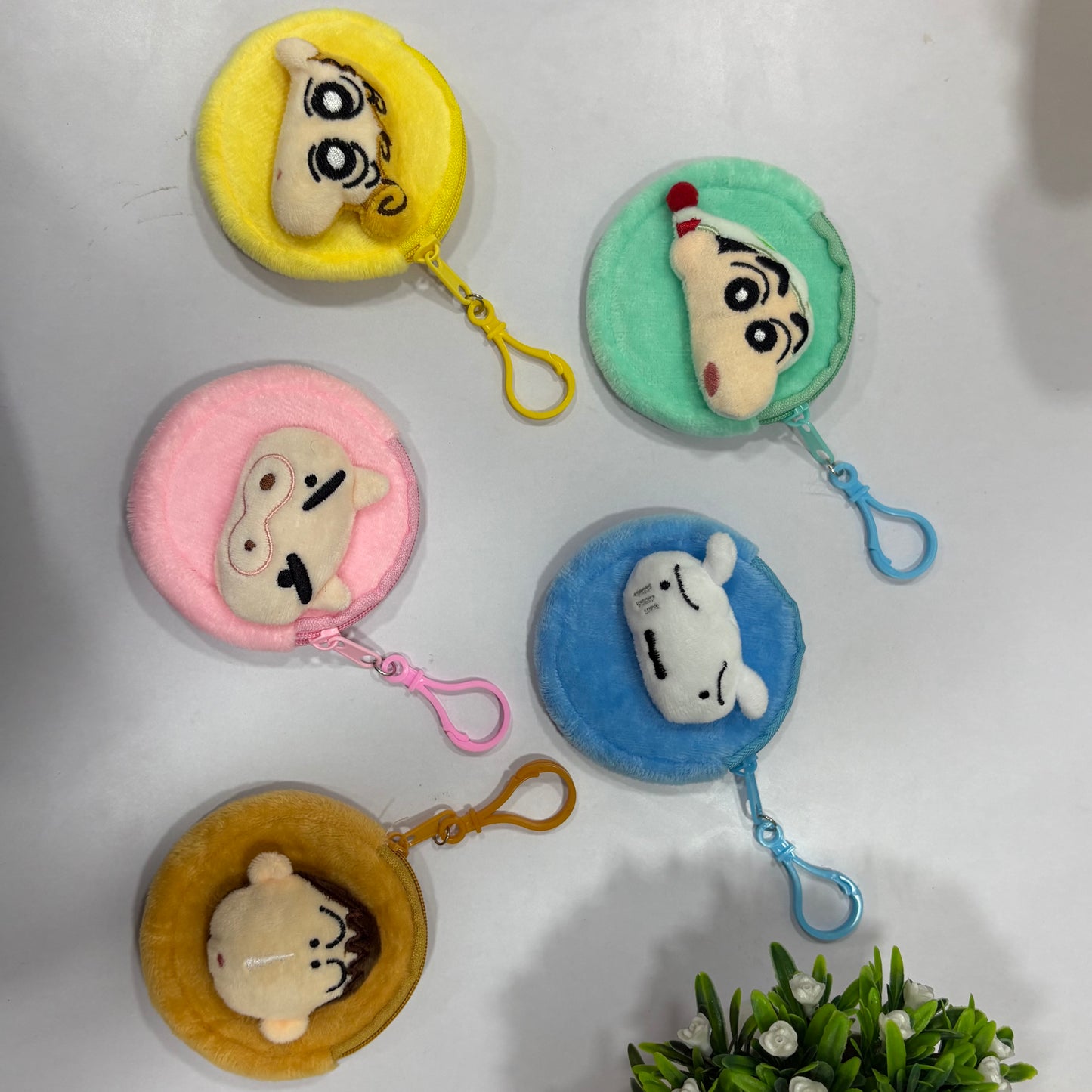 Shinchan Faces Mini-coin pouch Plushies