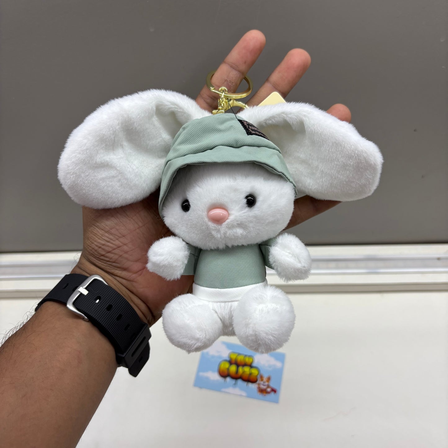 Hoodie Bunny Plush Keychain