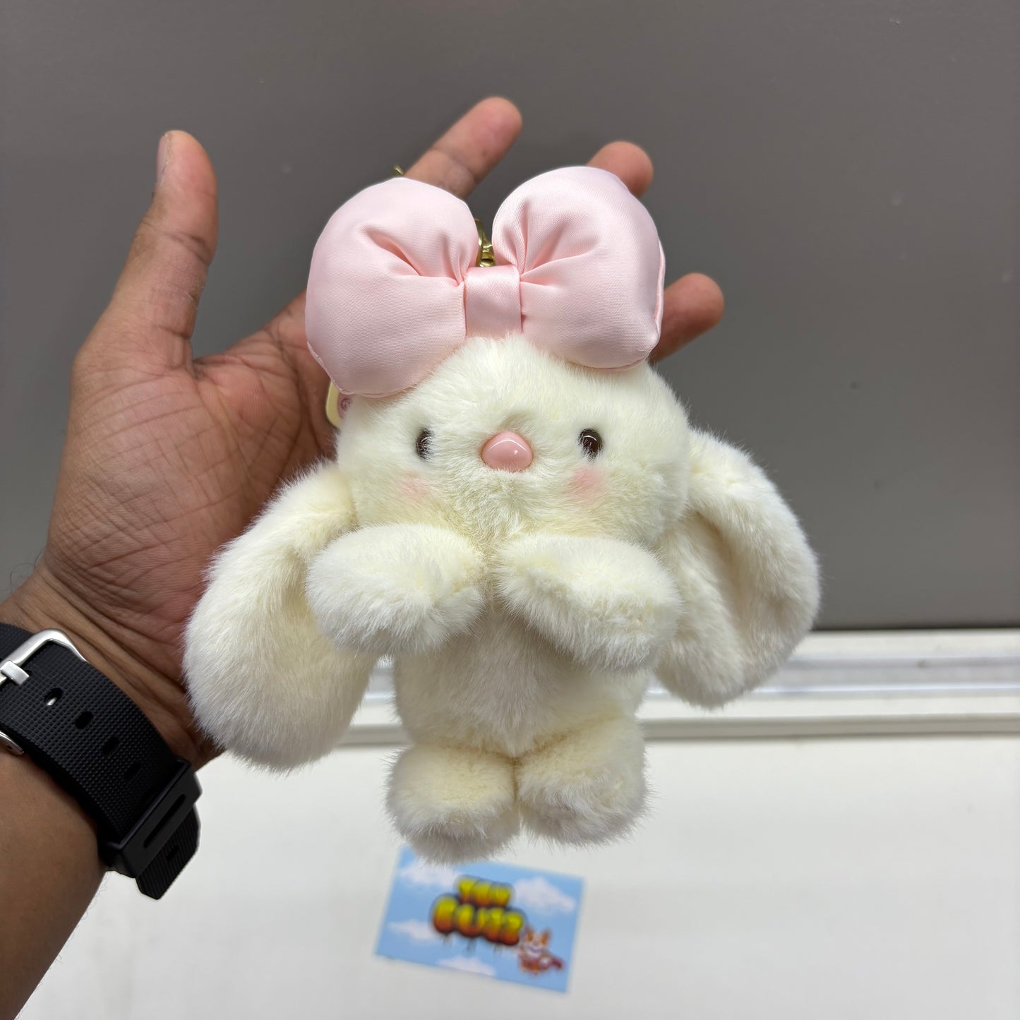 Bow Bunny Plush Keychain