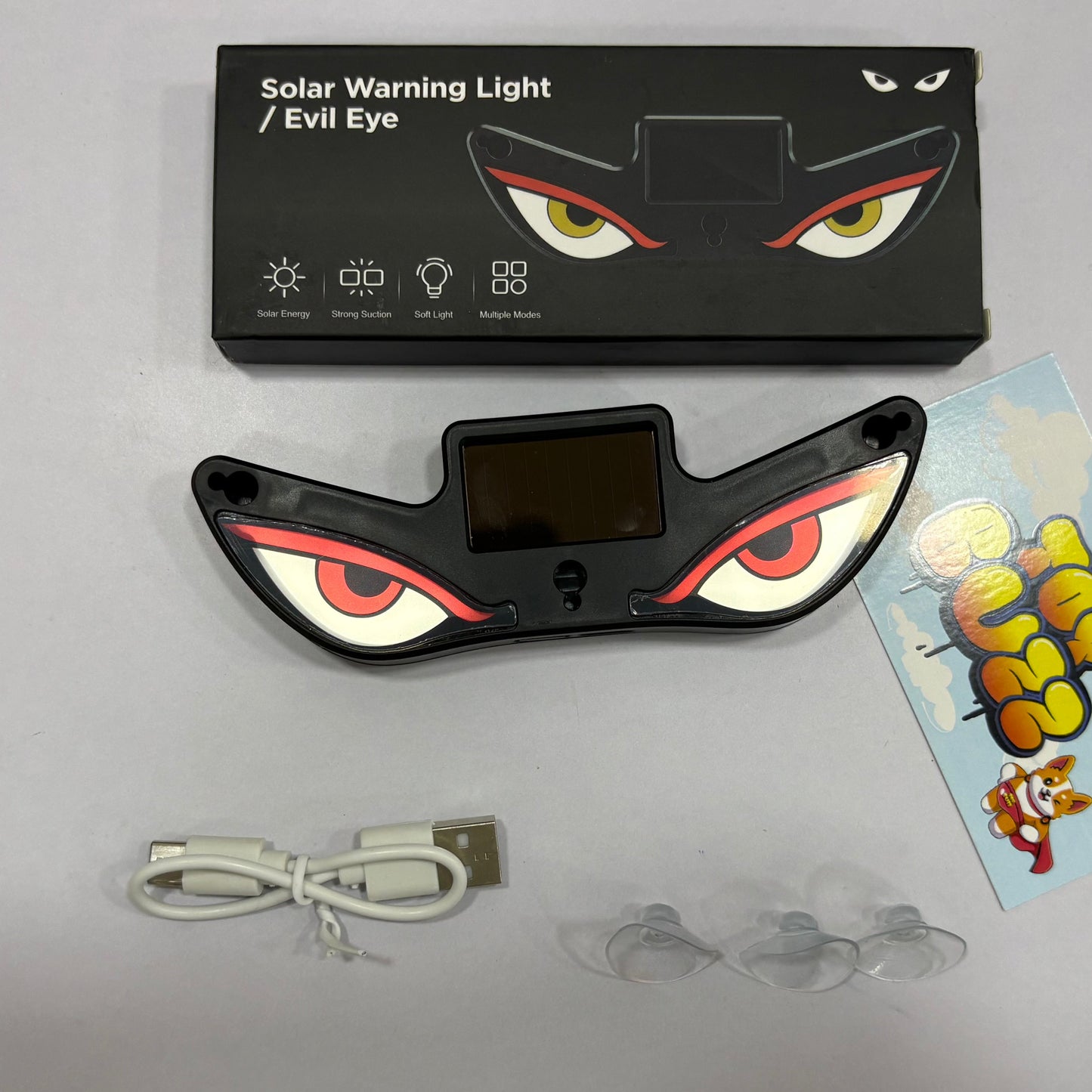 Solar Evil Eye LED Car Light (USB Rechargeable)
