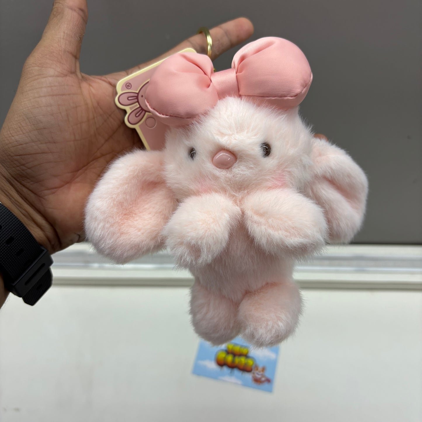 Bow Bunny Plush Keychain
