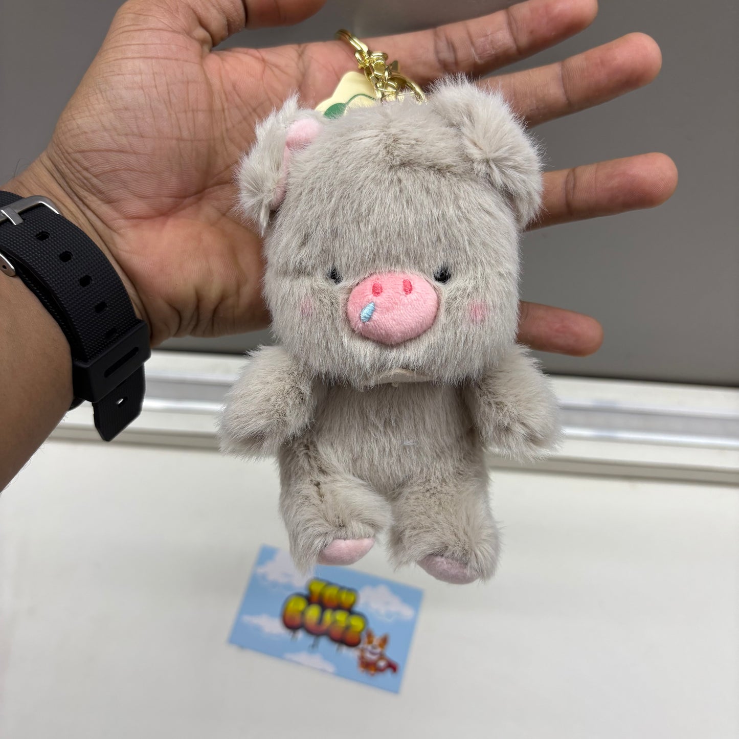 Fluffy Cute Pig Keychain Plush