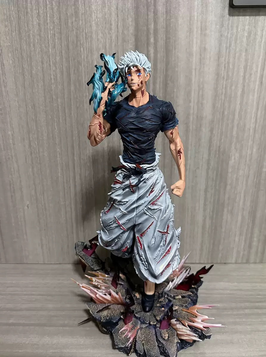 Satoru Gojo Battle-Damaged Figure with Energy Effect Base