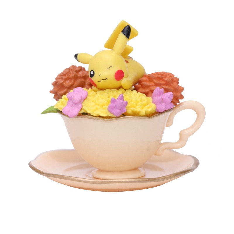 Pokémon Floral Teacup & Teapot Miniature Figurine Collection – 6 Designs set