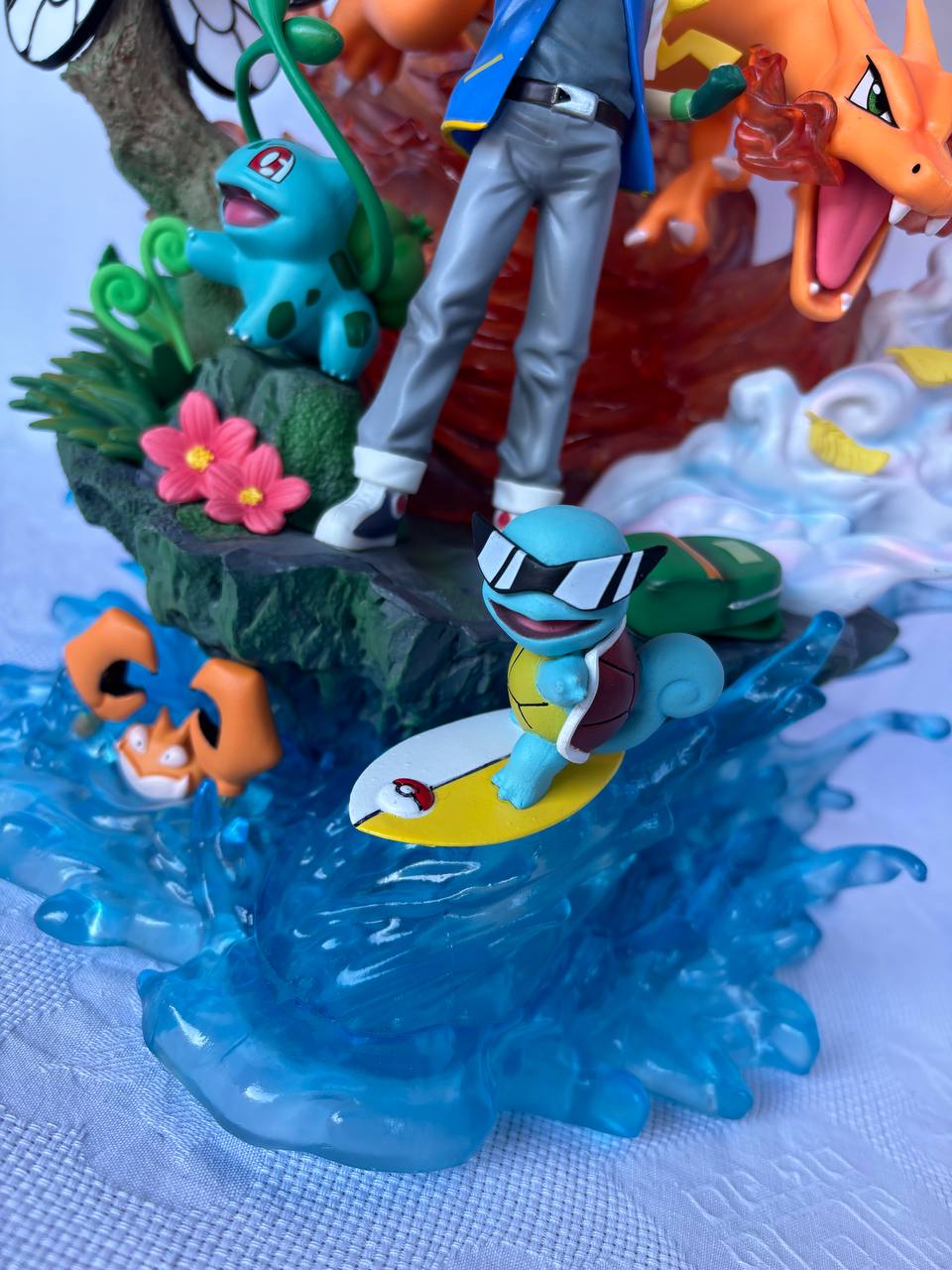 Ash with all Pokemon Figure | Charizard, pikachu , square| 41cm | Premium figure