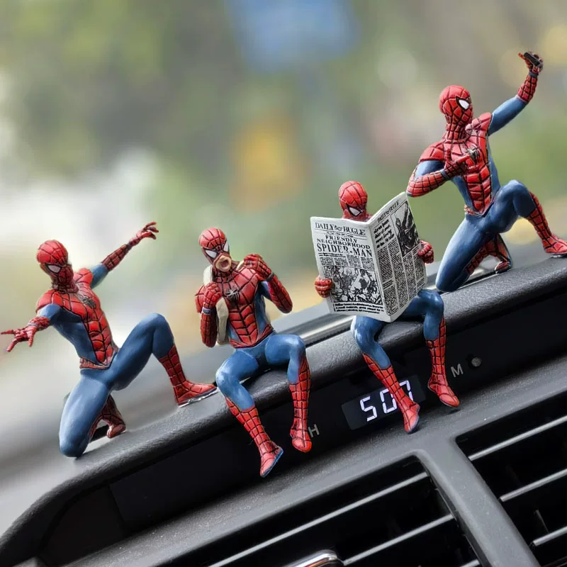 Mini Spiderman set of 4pcs | Premium finishing | Car dashboard | Size - 8cm