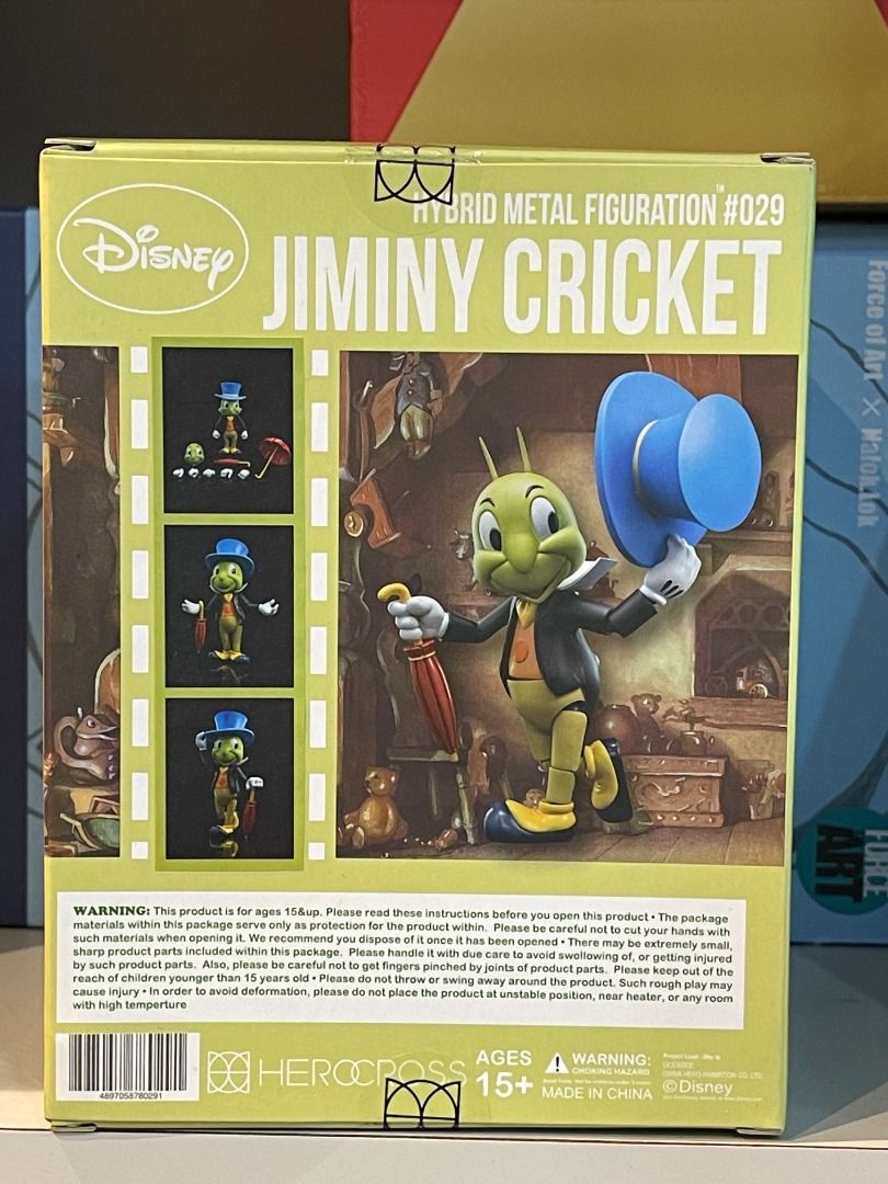 Herocross Disney Hybrid Metal Figuration #029 Jiminy Cricket action figure.