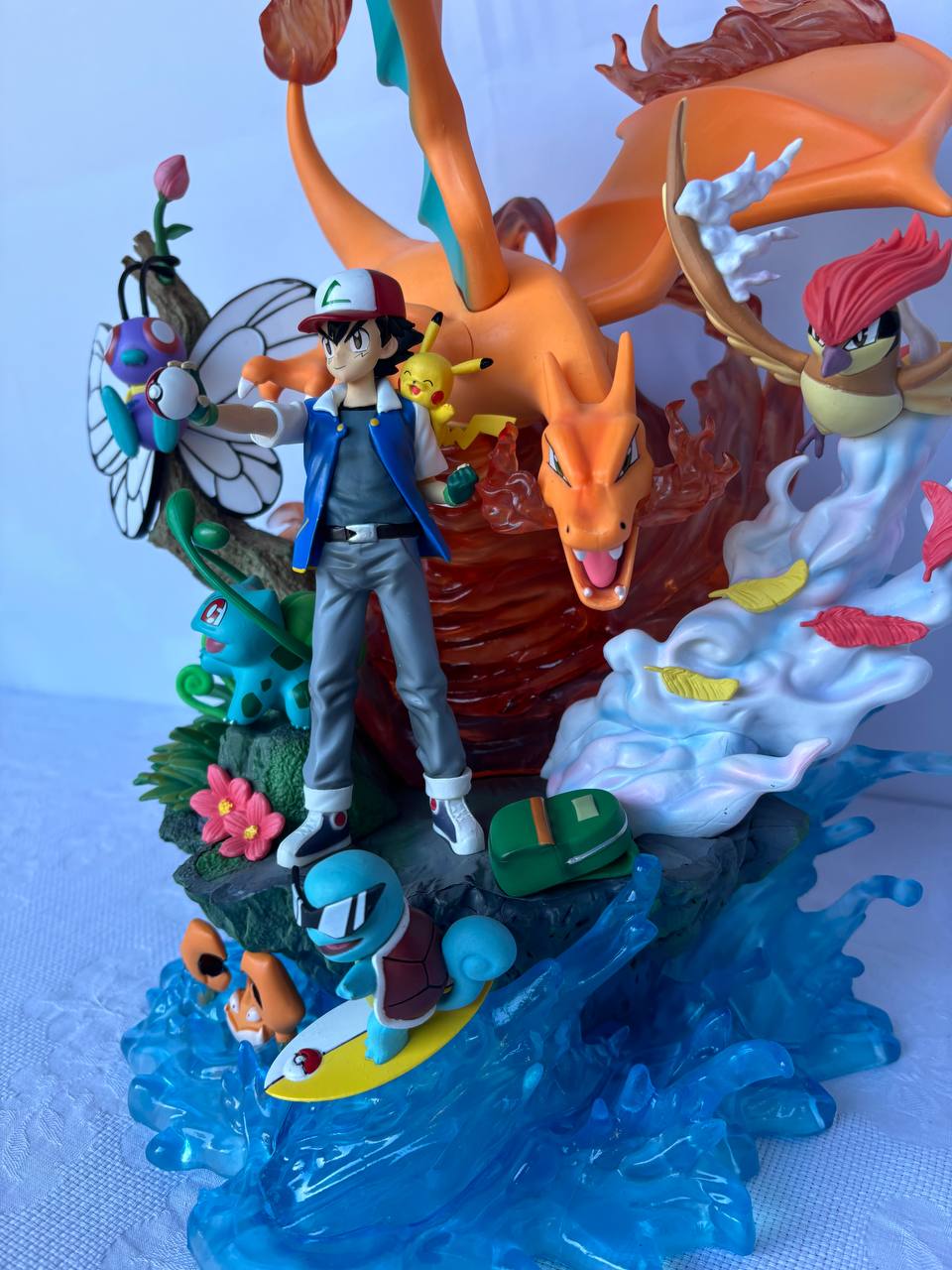 Ash with all Pokemon Figure | Charizard, pikachu , square| 41cm | Premium figure
