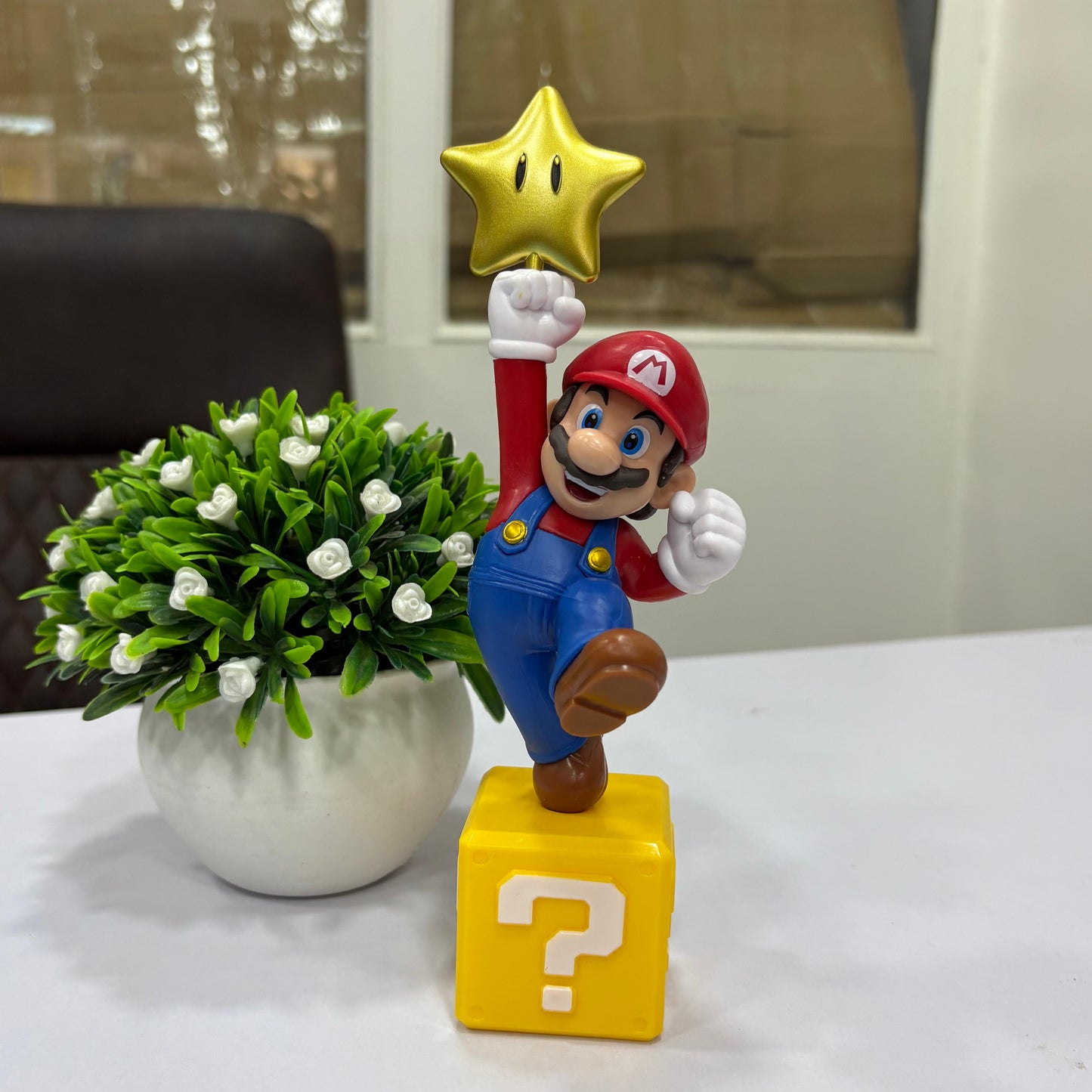 Mario with star statue