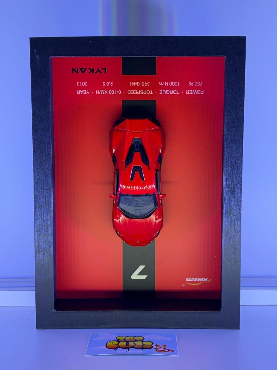 3D Car Frame Wall Art | Wooden Frame with Removable Die-Cast Cars