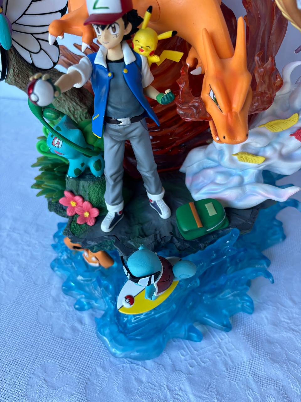 Ash with all Pokemon Figure | Charizard, pikachu , square| 41cm | Premium figure