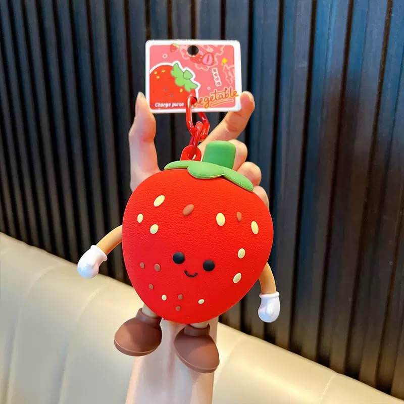 Fruits silicone coin pouch and a bag charm