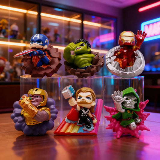 Marvel 3D fridge magnets | With display stand | Set of 6pcs | Avenger