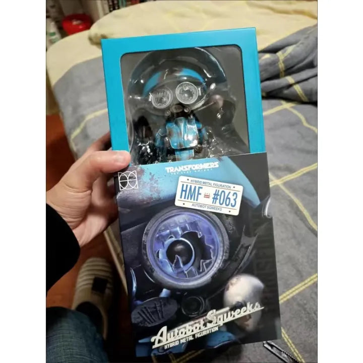 Herocross Hybrid Metal Figuration (HMF #063) Autobot Sqweeks collectible figure.