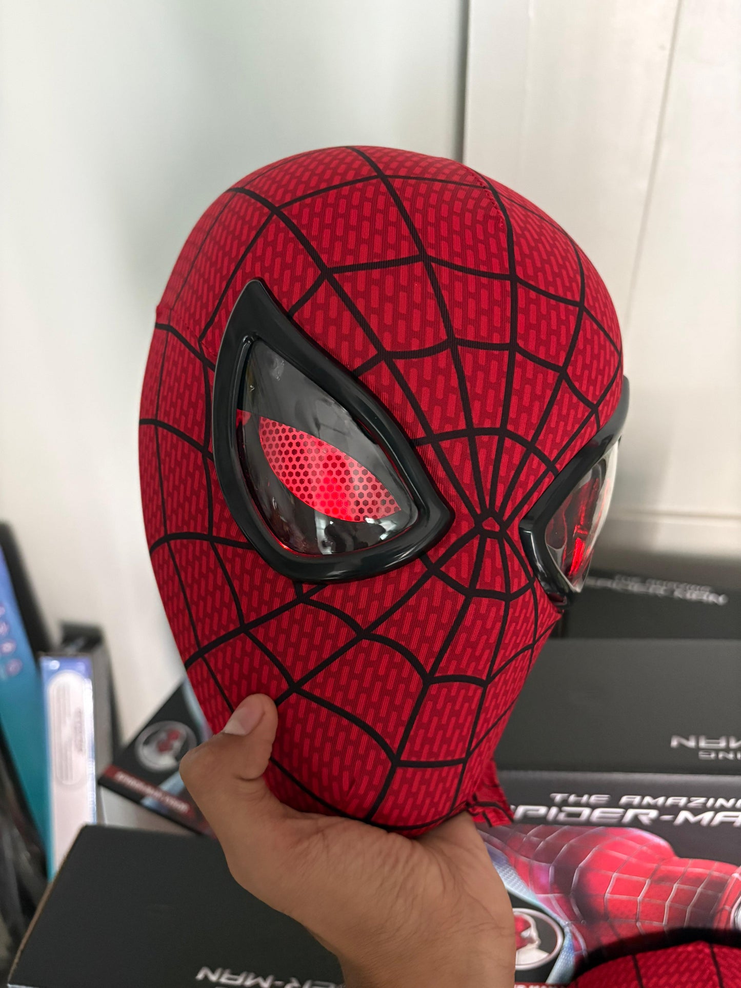 Amazing Spiderman Mask | with Moving Eyes, Jaw Motion | With lights