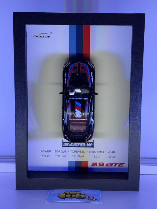 3D Car Frame Wall Art | Wooden Frame with Removable Die-Cast Cars