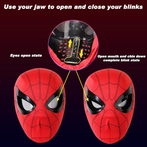 Spiderman Mask | with Moving Eyes, Jaw Motion Activated Blinking Eyelid Spider-Man