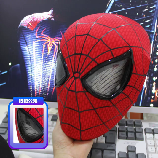 Spiderman mask | with moving eyes, lights, jaw motion activated blinking eyelid Spider-Man