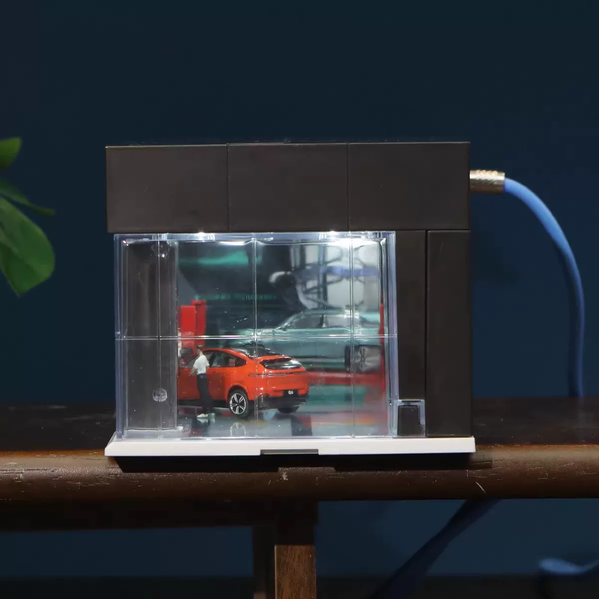 Electric Motorized Garage Diorama With Lights and Voice Control for 1:64 Diecast Scale Models