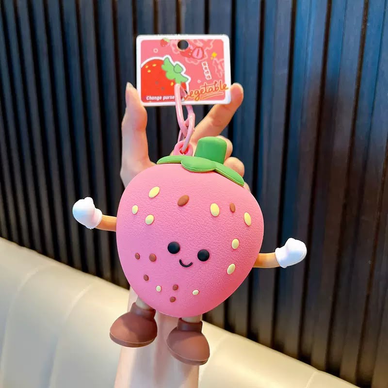 Fruits silicone coin pouch and a bag charm