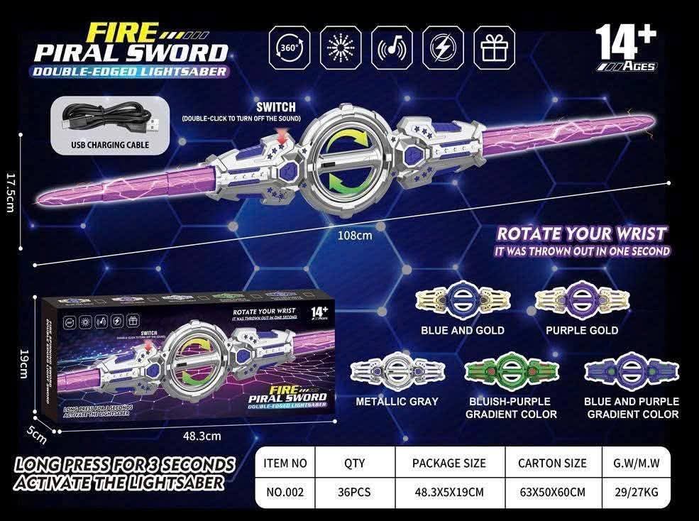 Rotating Led Sword | 100cm | Light & Sound