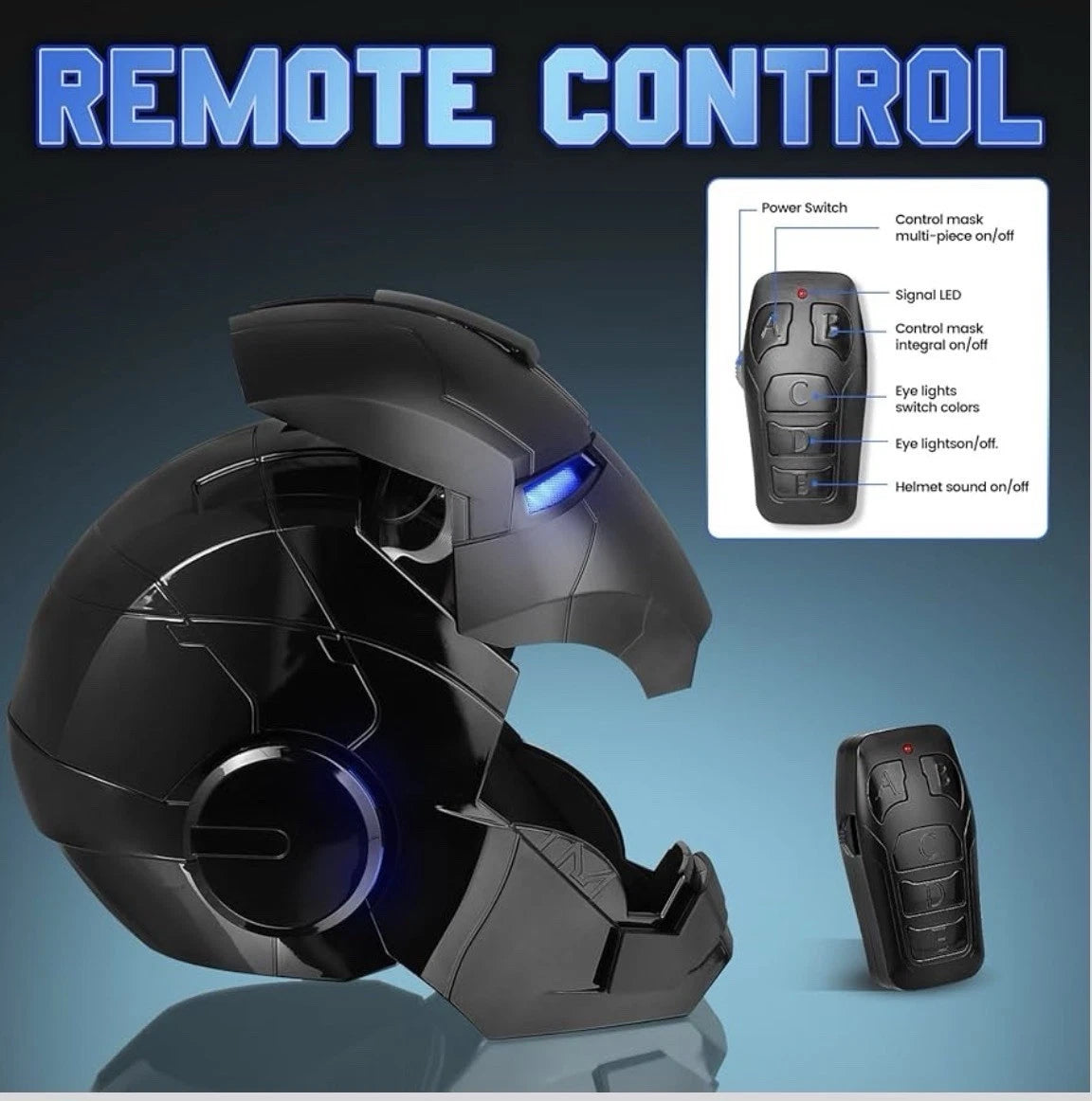 Ironman helmet Black Colour | Voice and remote control
