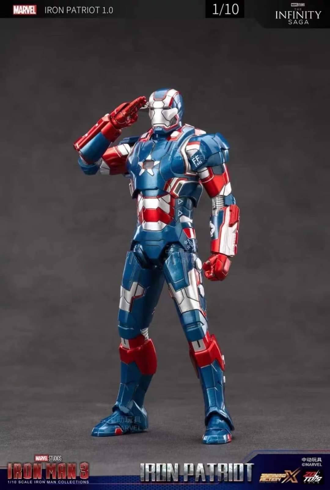 ZD Toys Iron Man - Iron Patriot Action Figure ( No Light Up Function )