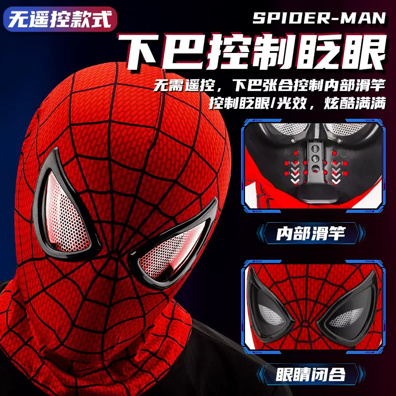 Spiderman mask | with moving eyes, lights, jaw motion activated blinking eyelid Spider-Man