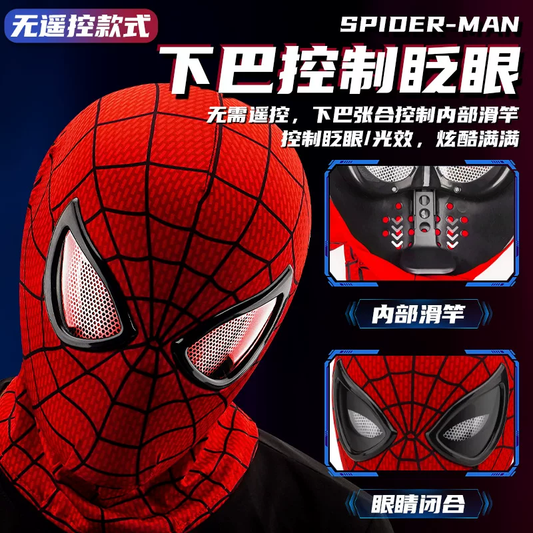 Spiderman mask | with moving eyes, lights, jaw motion activated blinking eyelid Spider-Man